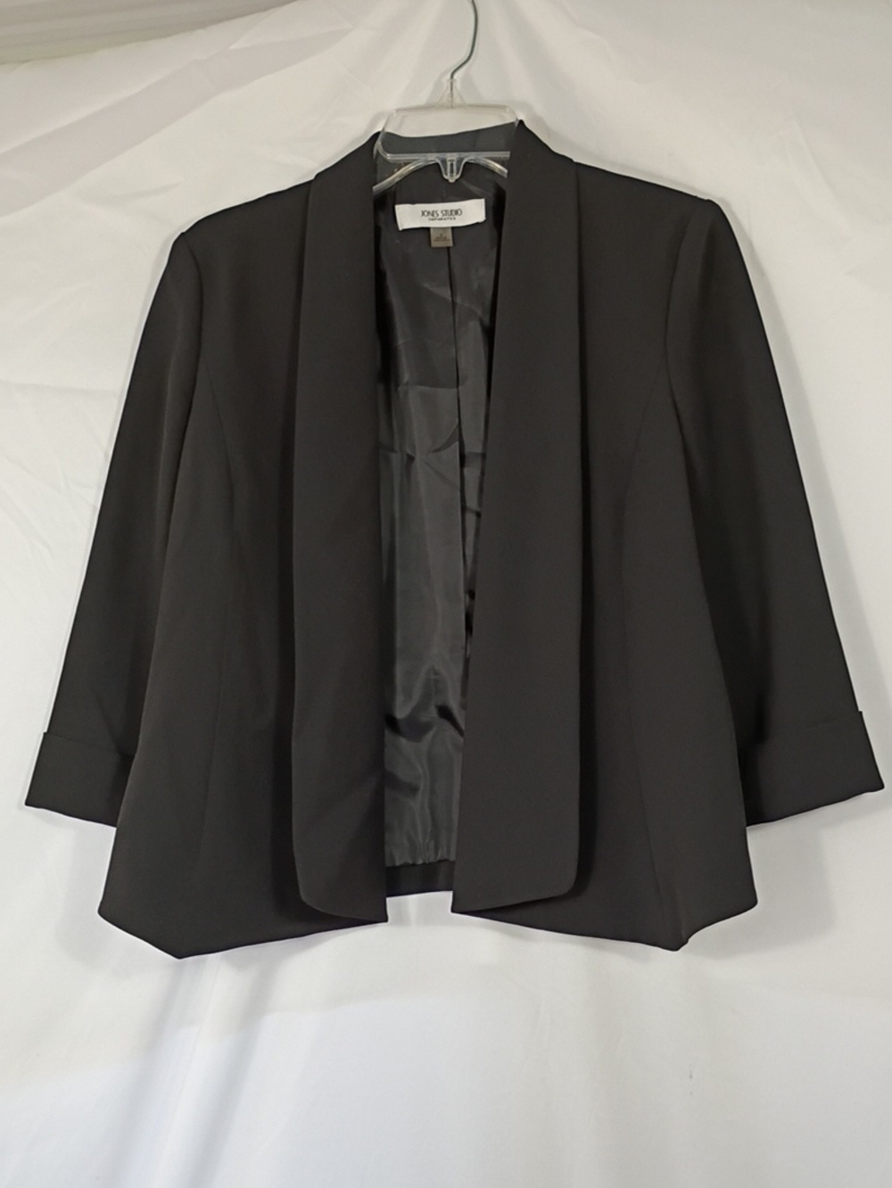EUC Jones Studio Separates Basic Essential Black Open Front Blazer Jacket Sz 6